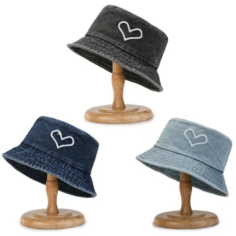 COMVIP Chapeau Pêcheur Denim Bob Vintage Femme - Printemps Été Anti-UV Pliable