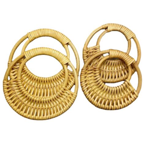 Lot De 2 Poignées En Bois Pour Sac à Main - Longueur 30cm (11,5") - Noir Et Naturel