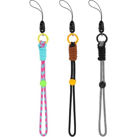 Lot De 2 Dragonnes Courtes Pour Téléphone - Clip Réglable, Patchs Fins, Anti-perte Pour Poignet