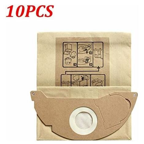 Lot De 10 Sacs Microfibre Pour Aspirateur Kärcher - Compatible MV4 MV5 MV6 WD4 WD5 WD6 - Réutilisables