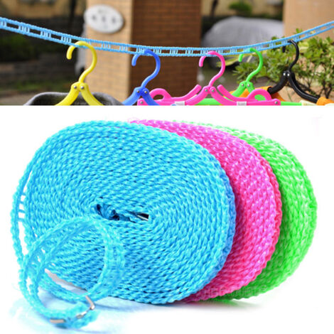 Corde à Linge Extérieure 8m Antidérapante QUARKZMAN - Portable Pour Camping, Jardin, Balcon, Voyage