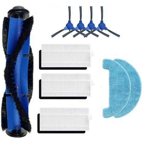 Donkivvy Kit di 12 filtri a spazzola laterale principale per aspirapolvere robot Kyvol Cybovac E20 E30 E31 EC30MQ, 1 spazzola a rullo principale, 4 filtri HEPA, 6 spazzole laterali, 1 spazzola di
