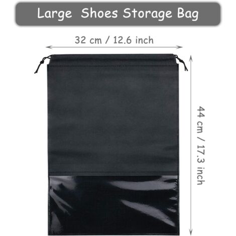 Lot De 5 Sacs à Chaussures De Voyage Transparents - Taille L (39x30 Cm), Avec Cordon De Serrage