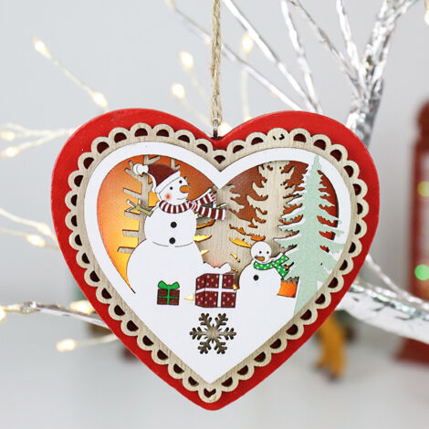 24 Ornements de Noël en Bois pour Sapin, 6 Styles Décoratifs avec Boîte