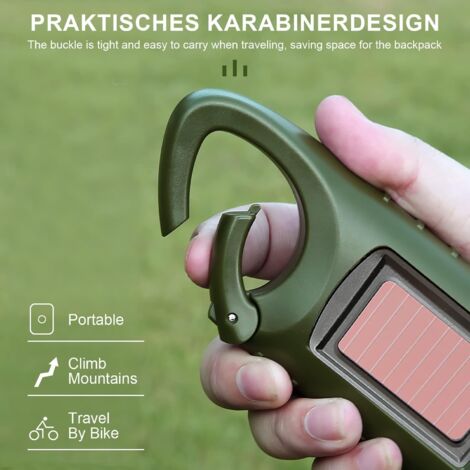 Radio D'Urgence à Manivelle Et Solaire - Lampe LED, Chargeur USB - AM/FM/Ondes Courtes - Pour Camping Survie - 5