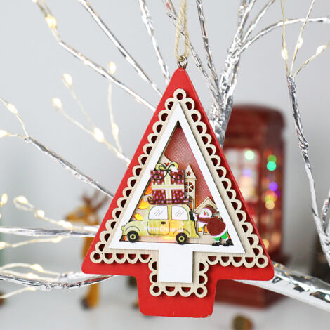 Pendentif LED En Bois Pour Sapin De Noël, Décoration Pour Restaurant Bar Salle A Manger 85640381