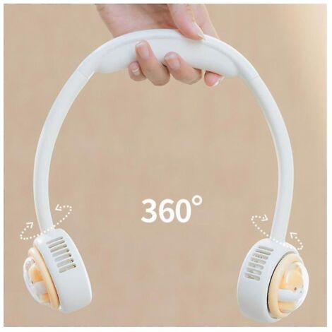 Ventilateur De Cou Portable, Ventilateur De Refroidissement De Cou à Chargement USB, Semi-conducteur, Double Refroidissement ABS Sans Lame, 3 Vitesses