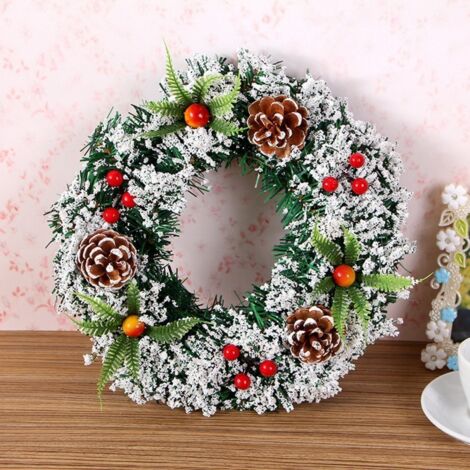 Couronne de Noël Porte 30cm Couronnes de Noël en Plastique