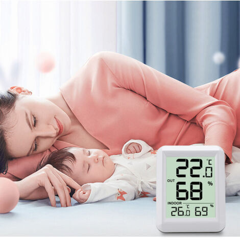 Thermomètre Hygromètre Intérieur/extérieur Sans Pile - Mini, Avec Code Couleur Confort - Pour Maison, Jardin, Voiture (Doré) - 7