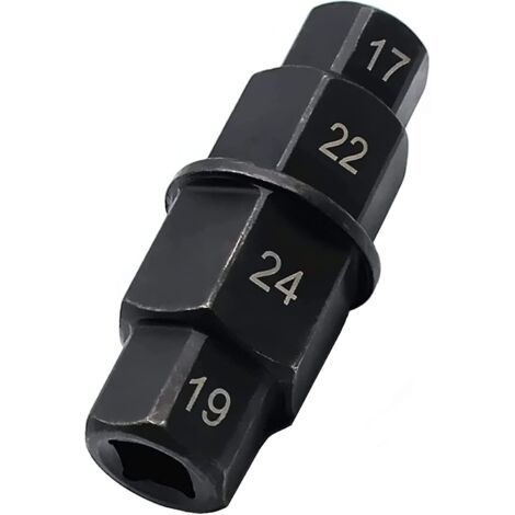 DPTOOL Outil Essieu Hexagonal Moto - 17/19/22/24mm - Entraînement 3/8" - Pour Honda, Yamaha, Suzuki, Kawasaki
