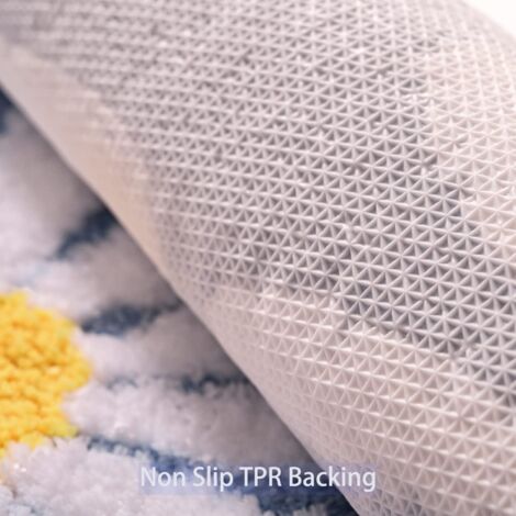 Tapis De Bain Antidérapant 40x120 Cm - Motif Marguerites - Microfibre Super Absorbante - Support TPR Antidérapant - 2