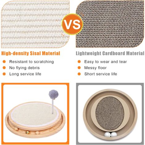 Prevessel Griffoir Jouet Avec Balle En Sisal, Cadre D'escalade Pour Chat, Jouet à Gratter En Bois Avec Boule, Jouet Interactif Pour Chats D'intérieur De Grande Taille Pour Faire Ses Griffes