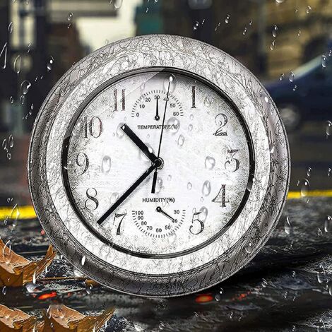 Horloge De Gare Extérieur Avec Thermomètre Coq Et Cloche - 47cm - About Time™ 34,99