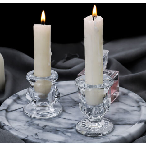 Lot De 3 Bougeoirs En Verre Ambré En Forme De Cône - Décoration élégante Pour Table, Mariage Et Fêtes