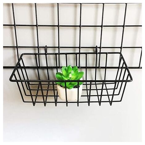 Panier De Rangement Mural En Métal (27x15x9 Cm) - Sans Perçage, Installation Facile - Pour Cuisine, Salle De Bain, Bureau - 12