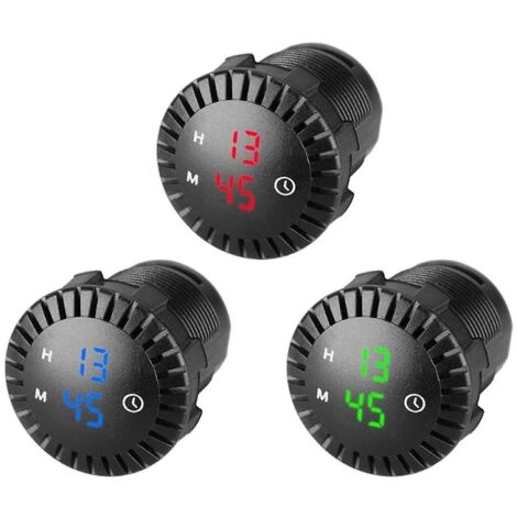 Horloge Numérique Tactile Pour Voiture - Affichage LED 46mm, Luminosité Réglable - Pour Tableau De Bord, Maison, Bureau - 7