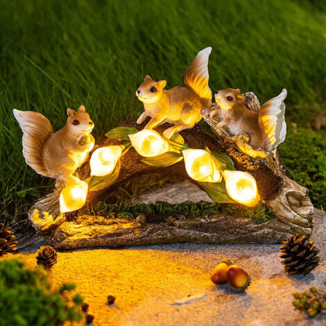 Statue d'Ours Figurine avec Lumière LED Solaire Panneau de Bienvenue Décorations de Jardin pour Extérieur Balcon Patio Porche Décoration Intérieure Cadeau de Pendaison de Crémaillère pour Maman Grand-Mère