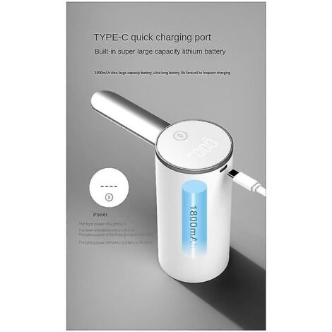 Distributeur D'eau Automatique Avec Pompe USB - Pliable - Compatible Bidons 5L à 20L - Programmation 800ml/1600ml - 11