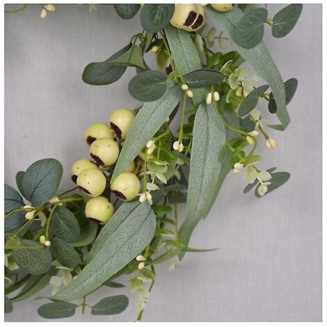 Couronne D'eucalyptus Vert De 55,9 Cm Pour Porte D'entrée, Couronne De