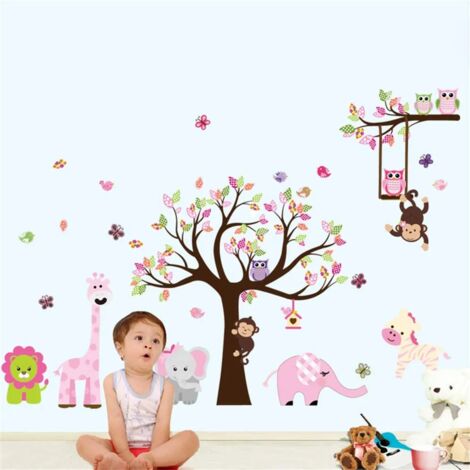 Décalcomanie Murale Girafe Avec Prénom – Sticker Crèche Ou Chambre D'enfant, Personnalisable, Neuf UK