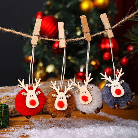 Lot De 6 Décorations Sapin Noël En Forme De Goutte - Rouge - Brillant, Mat Et Pailleté