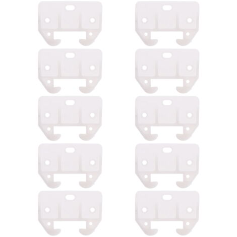 Lot De 10 Guides De Tiroir En Plastique Blanc Avec Vis - Remplacement Pour Meubles (58x41mm)