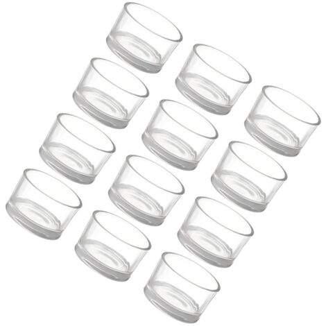 Lot De 6 Attrape-cire En Verre Pour Bougies - Protège-goutte Transparent - 7x7x2.1 Cm - Neuf