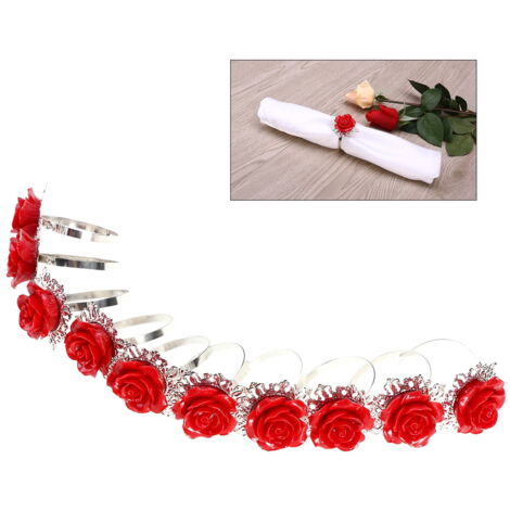 Lot De 12 Ronds De Serviette En Forme De Fleurs Blancs - Décoration De Table Élégante Pour Dîner