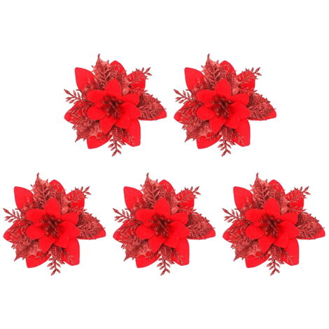 Fleurs Artificielles De Noël, 5/10 Pièces