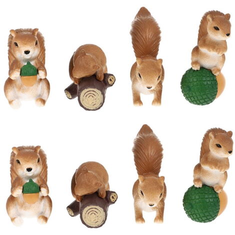 Figurines Écureuils Miniatures - Lot De 8 Pièces - Décoration Jardin, Micro Paysage, Terrarium & Gâteau - 2