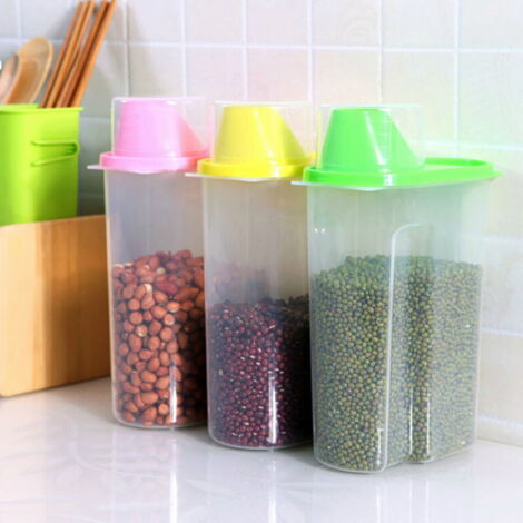 Récipient De Rangement Pour Céréales Transparent Avec Bec Verseur - Lot S + M + L, Hermétique Et Pratique Pour Cuisine