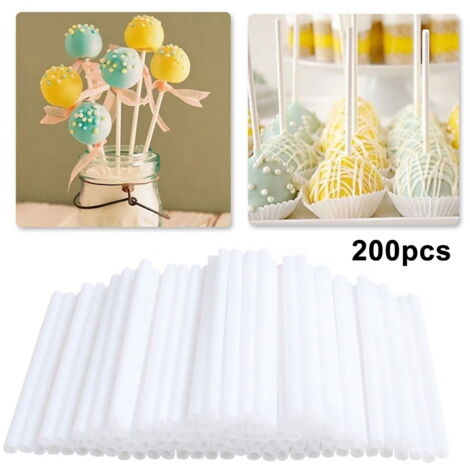 Bâtonnets Sucettes Plastique - Lot De 200 - 15cm Blanc
