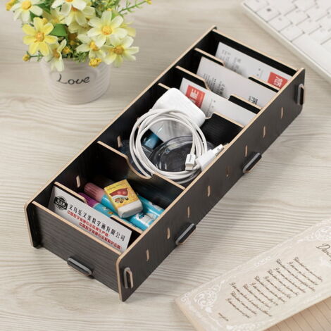 Porte-cartes de visite en bois, boîte de rangement 2 pièces pour bureau, cartes de Porte-cartes de visite en bois, boîte de rangement 2 pièces pour bureau, cartes de