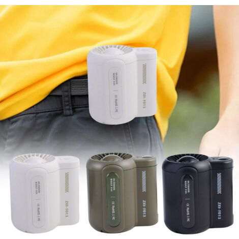 Ventilateur De Ceinture Portable Rechargeable 6000 MAh - Clip Taille, Mains Libres - Jusqu'à 20h D'autonomie, 3 Vitesses - Pour Randonnée, Pêche, Voyage