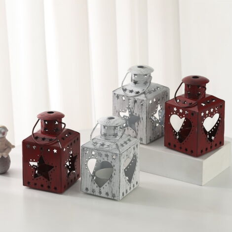 LOGCANDLE_4x - Pack De 4 Bougeoirs En Bois Noël 10cm – Décorations De Table Festives, Formes Aléatoires, Centre De Table Naturel