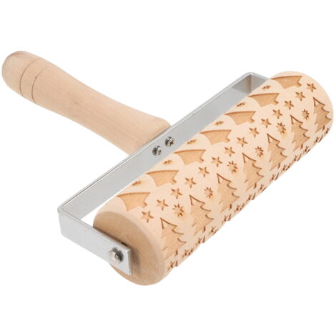 Mxzzand Rouleau à pâtisserie en relief Rouleau à pâtisserie en bois