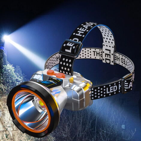 Lampe Frontale LED Rechargeable,Super Lumineux 50000 Lumens 6 Modes LED,Capteur et Lumière Rouge