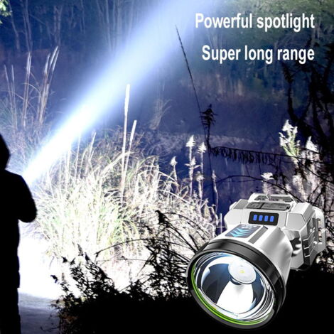 Lampe Frontale LED Super Lumineuse Rechargeable - Pour Chasse, Camping - Portée 260m - Avec Batterie