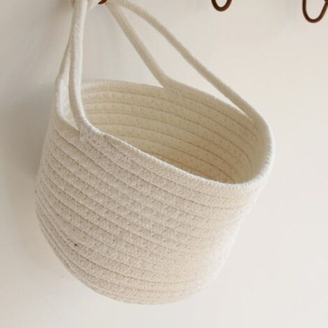 Lot De 2 Suspensions Macramé Pour Plantes 105 Cm - Corde Coton Noir Avec Pompons - Décoration Murale Bohème