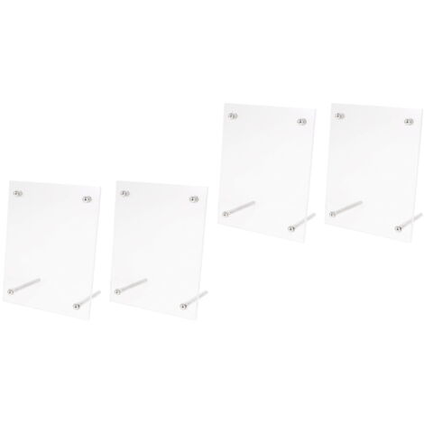 Rikyo Lot De 4 Cadres Photo à Poser Verticaux - 10,2 X 15,2 Cm - Affichage Double Face De Table - Chaque Cadre Peut Contenir 2 Photos, école, Fête De Mariage - Blanc