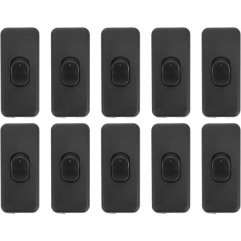 Lot De 2 Interrupteurs à Bascule En Ligne - 6A 250V, Pour Lampes, Câbles 2/3 Fils, Noir