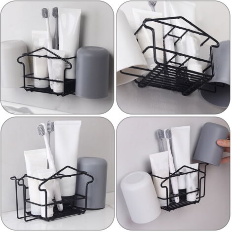 Support Mural Brosse à Dents Et Dentifrice En Forme De Cactus - Adhésif Sans Perçage - Pour Salle De Bain, Cuisine - 11x7 Cm