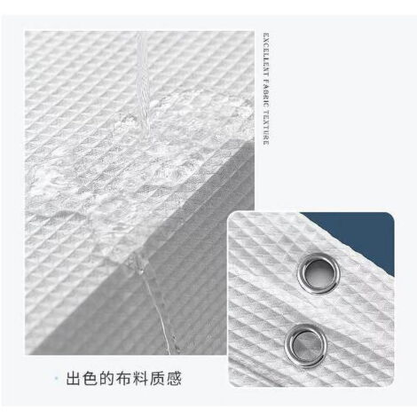 Rideau De Douche Haut De Gamme En Polyester - Imprimé Feuilles Décoratif 100x100 Cm Extra Long - Imperméable & Anti-Moisissure