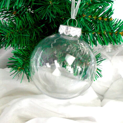 20 Boules De Noël Transparentes 5 Cm à Remplir - Plastique Incassable, Bivalves - Déco Sapin Personnalisable - 3