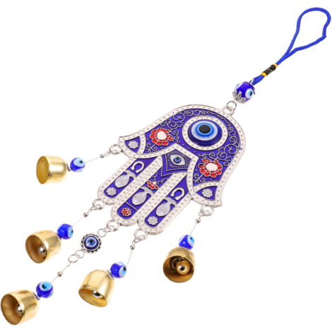 Pendentif Mauvais Œil Voiture – Amulette Protection Bleu Strass Perles – Décoration Miroir Arrière Maison Porte Chance
