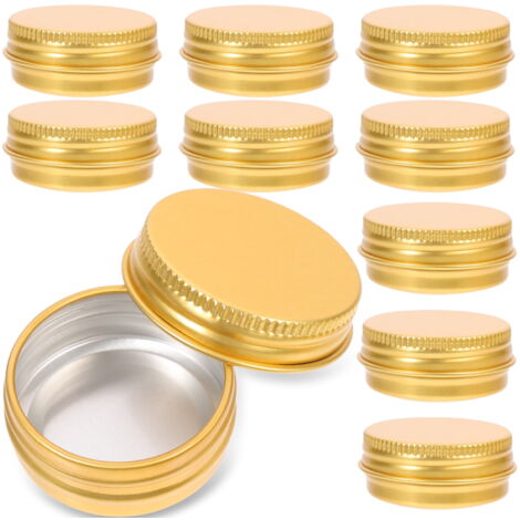 Lot De 24 Pots à Bougies Métal MUXHEL - 65 X 45 Mm, Couvercle à Visser, Rangement Petits Objets
