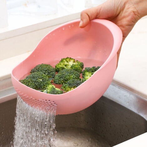 SALUTUYA Passoire Cuisine Inox Multifonctionnelle Avec Pied, Acier Inoxydable, Lave Riz, Égouttoir, FRUIT - Maison