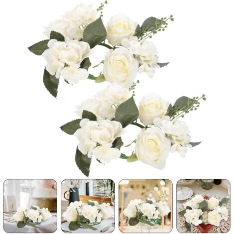 Couronne Porte D'Entrée Coeur Fleurs Artificielles Chrysanthème Et Eucalyptus - Décoration Printemps Été