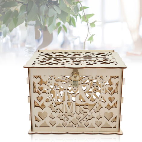 Boîte à Cartes de Mariage avec Serrure, Boîtes à Cadeaux en
