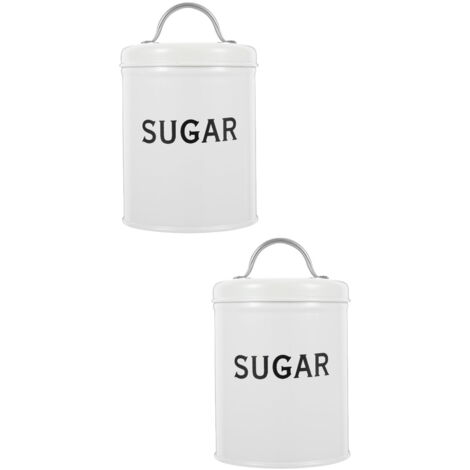Lot de 4 bocaux de cuisine avec couvercles hermétiques Café Thé Sucre Farine Mét